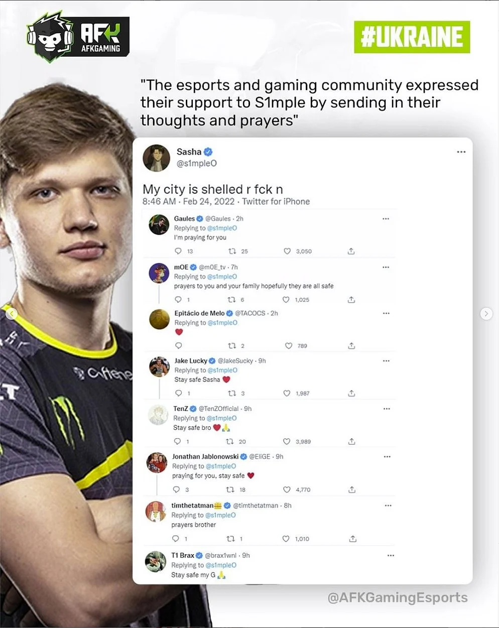 Esports community stands in solidarity with Ukraine