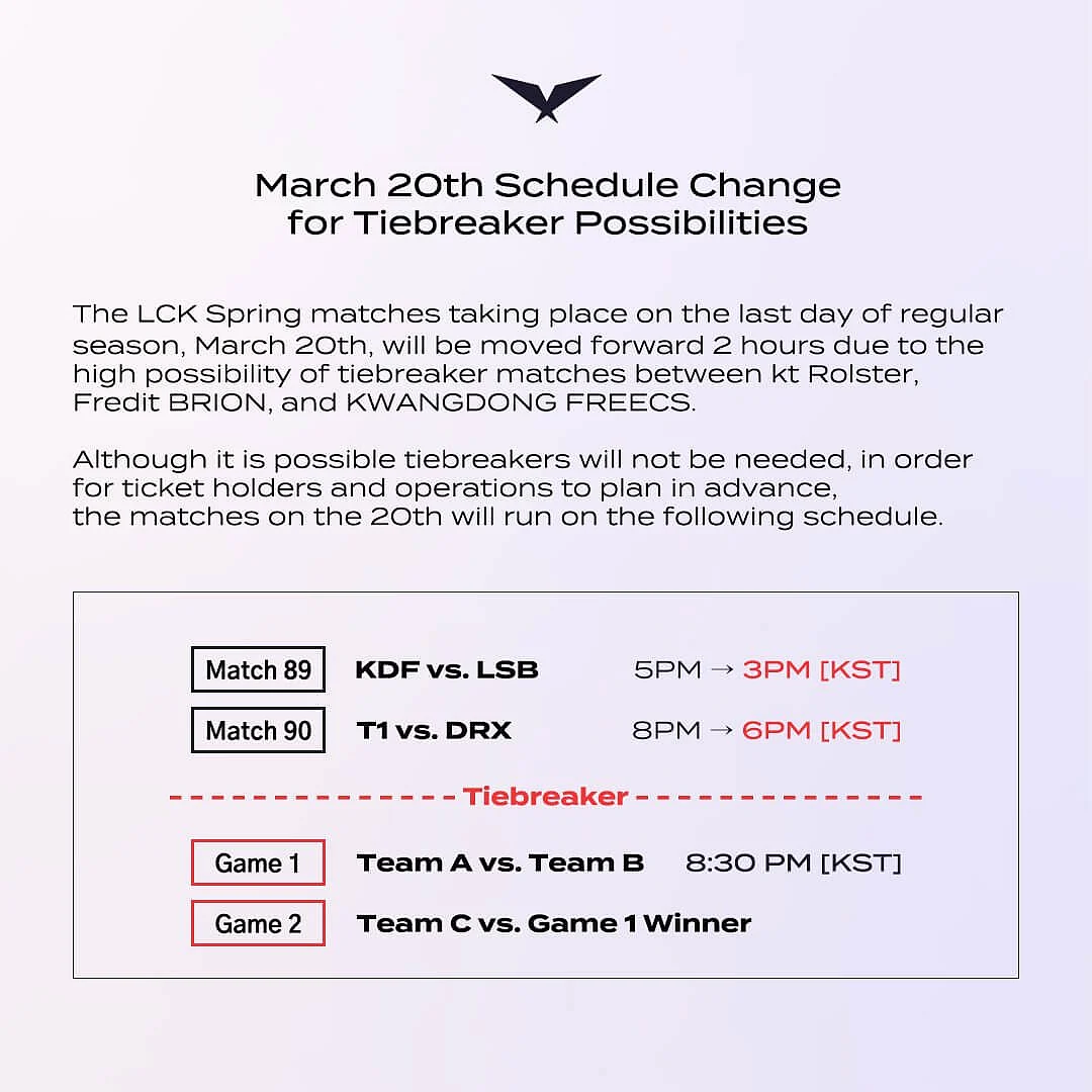 Schedule Change