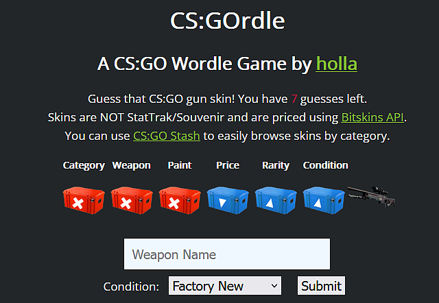 CS:GO-Wordle Spinoff