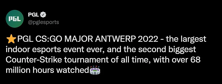 PGL Antwerp Major 2022 - Viewership Milestone