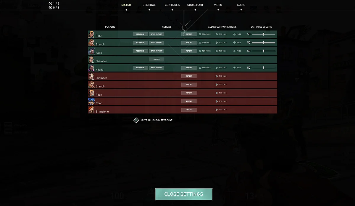 Players can mute individual players by pressing the ESC key while in game.