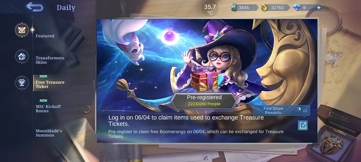 Players can get free tokens upon pre-ordering in MLBB Surprise Box Event 2022