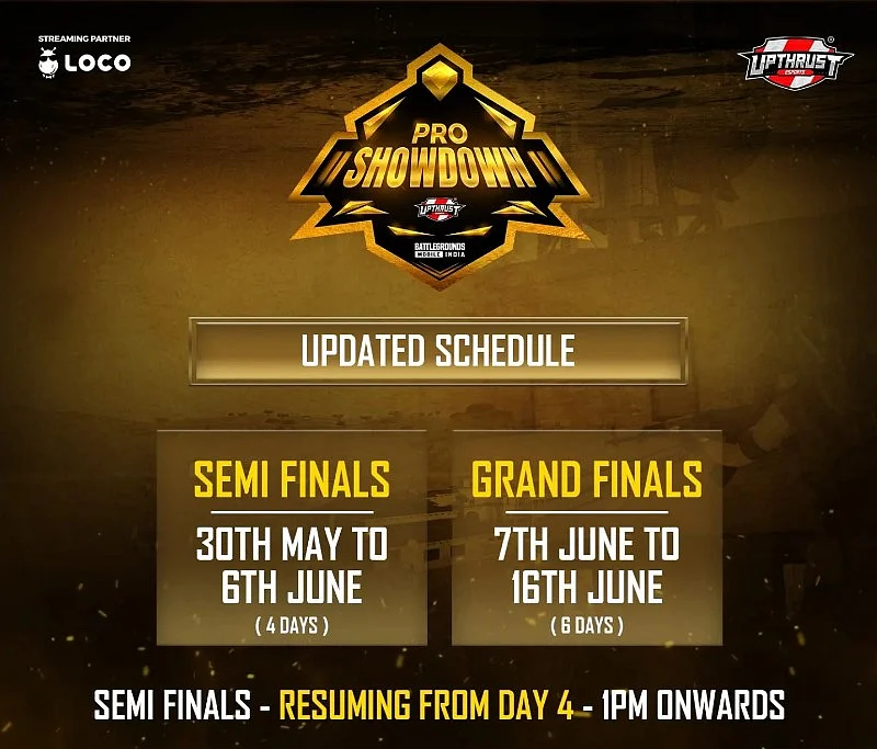 Upthrust Esports Pro Showdown Season 1 - Updated Schedule