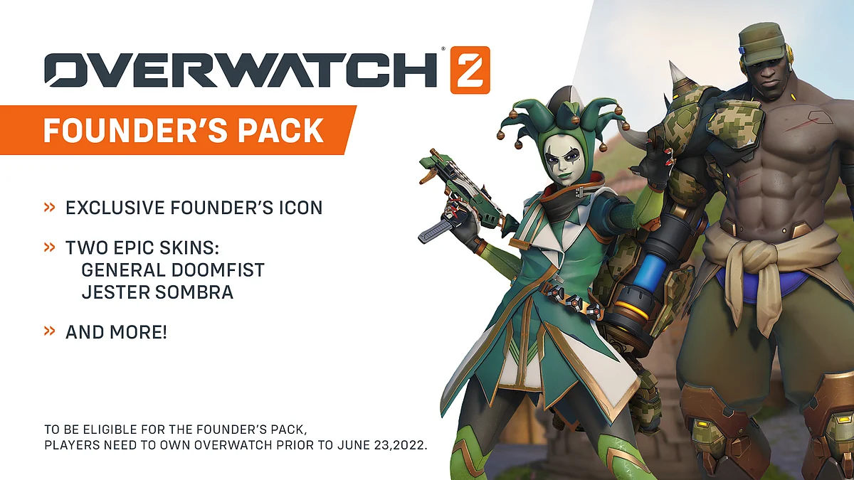 Returning players will be eligible for the Founder's Pack when Overwatch 2 comes out. 