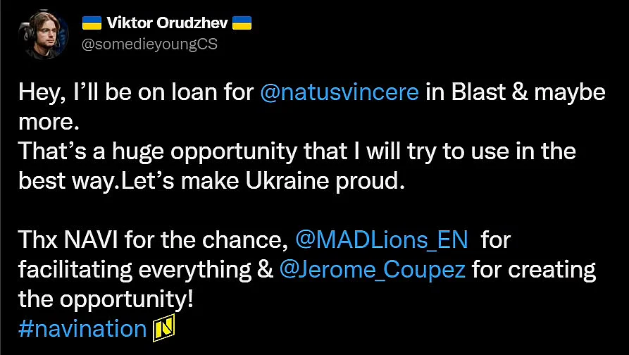 Statement by sdy on joining NAVI