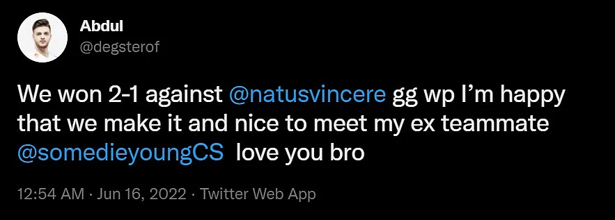 Degster statement after win against NAVI