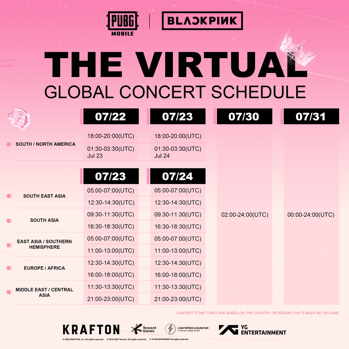 PUBG Mobile x BLACKPINK Virtual Concert: Schedule, Events, Prizes, Song List