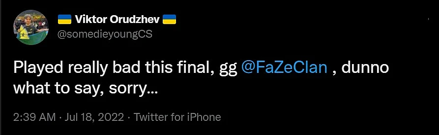 Statement by sdy after losing the grand finals in Cologne