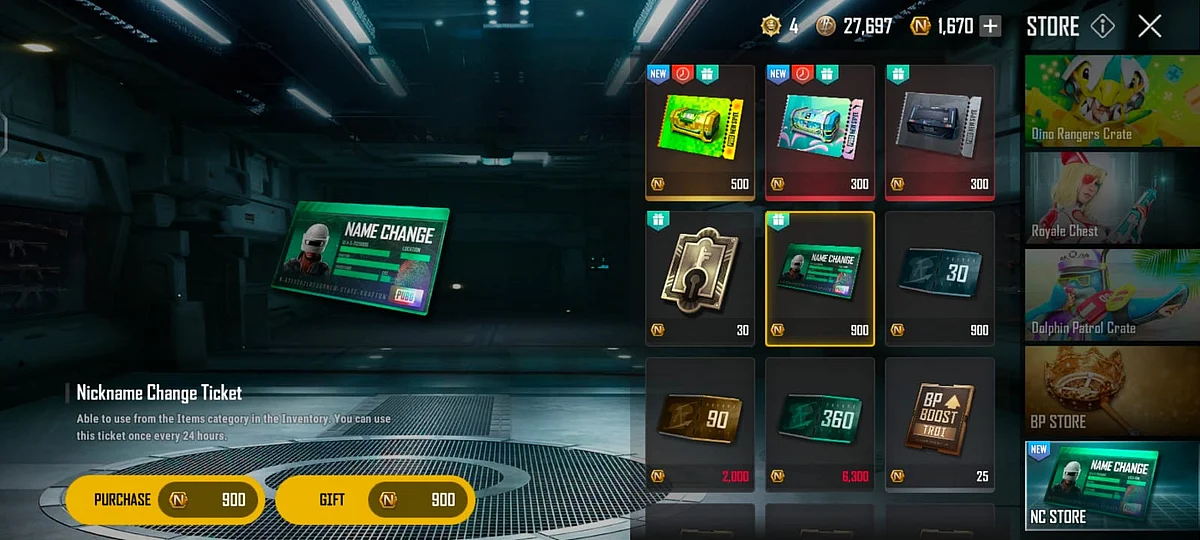 NC Store in New State Mobile to purchase game related stuff.