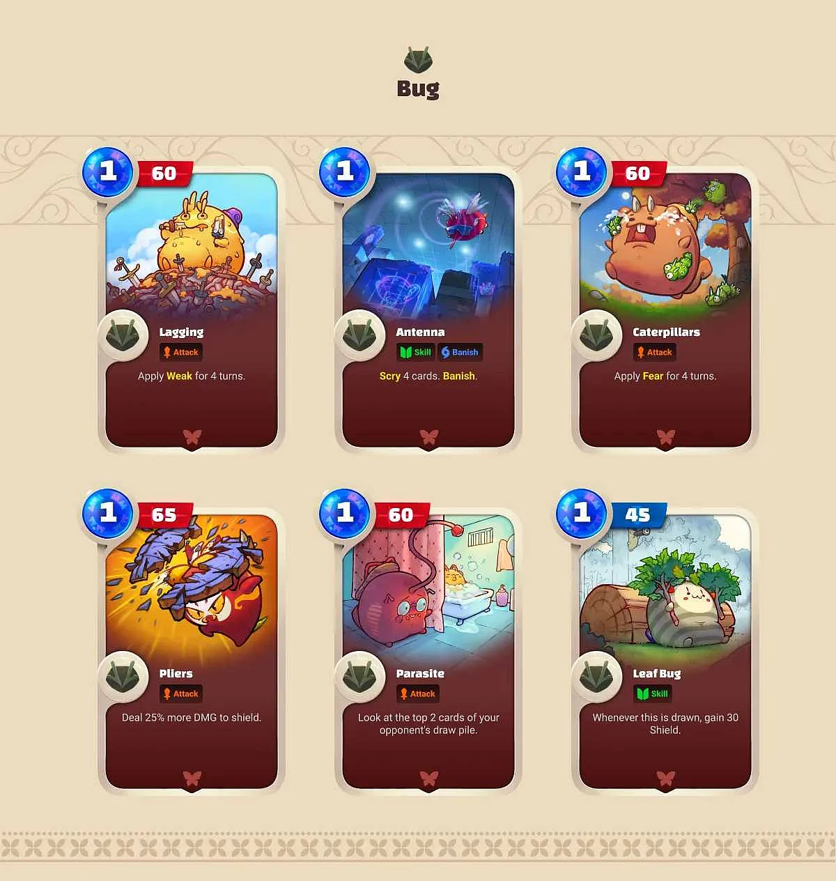 Axie Infinity: Origin (Battle V3) Horn Bug Cards
