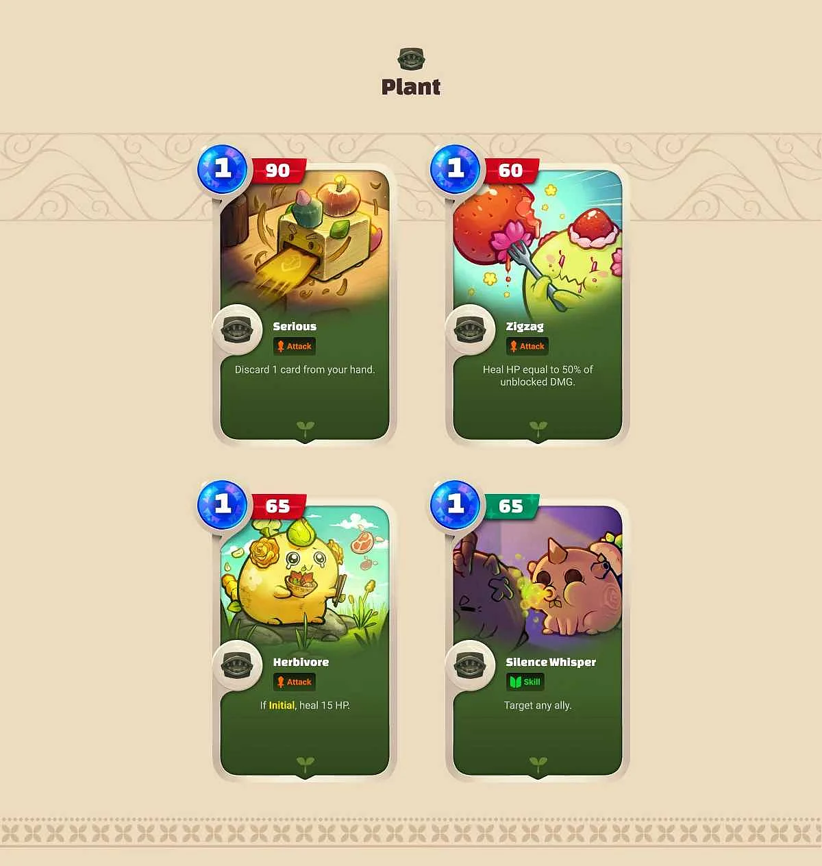 Axie Infinity: Origin (Battle V3) Mouth Plant Cards