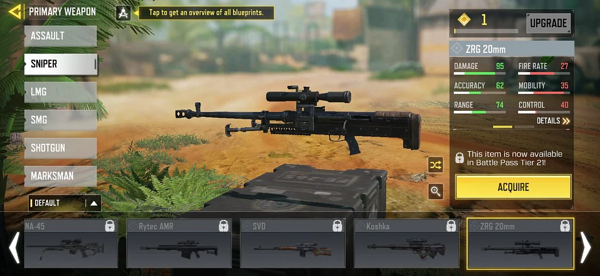 The ZRG is the 11th sniper rifle to be added to the game.