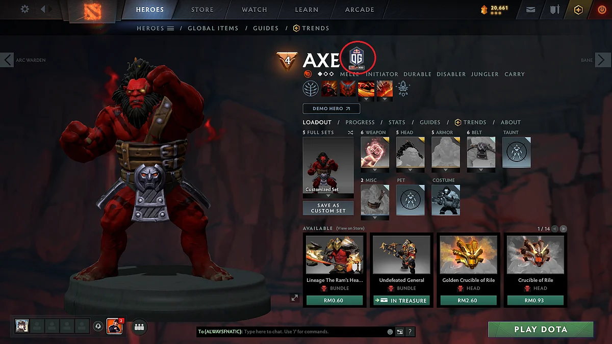 Example of Dota 2 Sticker Capsule usage.