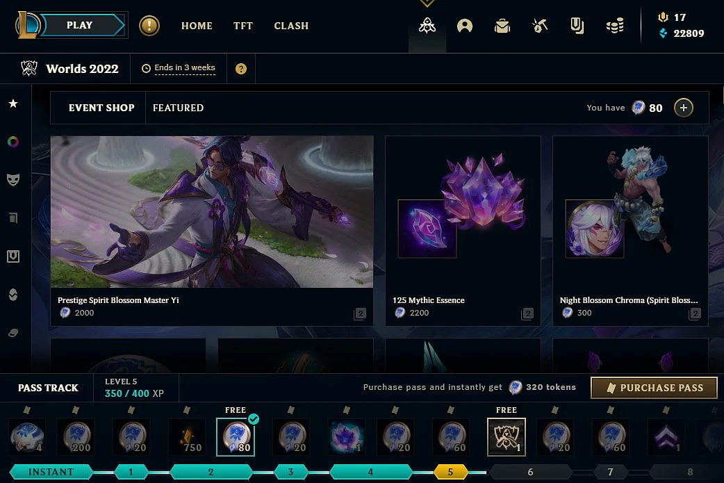Worlds 2022 Event Shop 