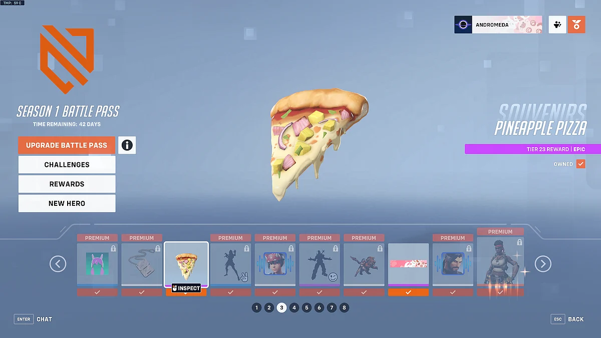 Souvenirs can unlocked in the battle pass or through Overwatch coins.