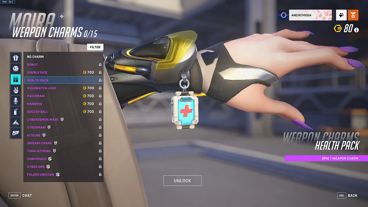 Heroes without clear 'weapons' equip the weapon charms 