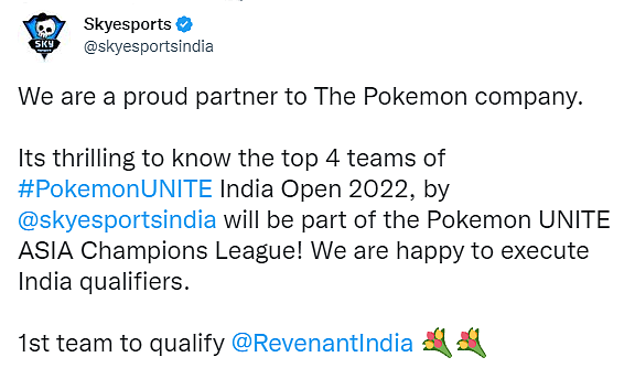 Revenant Esports receive direct invite for Pokemon Unite Asia Champions League 2023