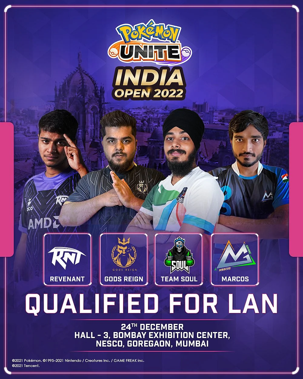Pokemon Unite India Open 2022 - Teams qualified for LAN