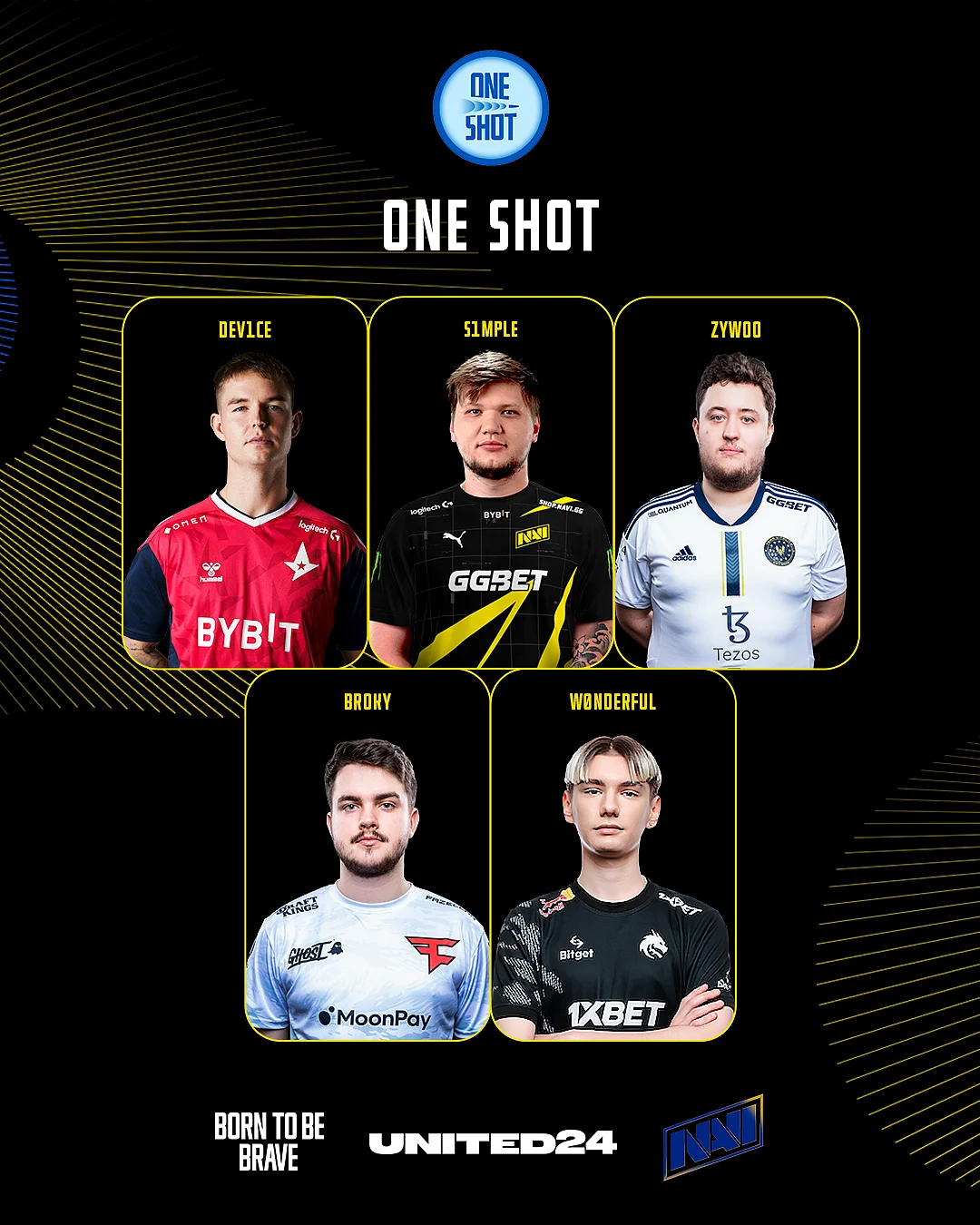 Team One Shot - s1mple, ZywOo, dev1ce, broky, w0nderful