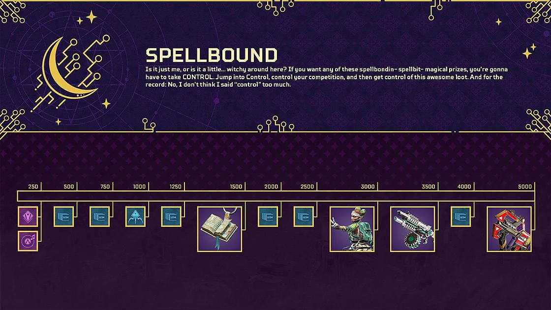 The Spellbound reward tracker can be progressed by completing missions.