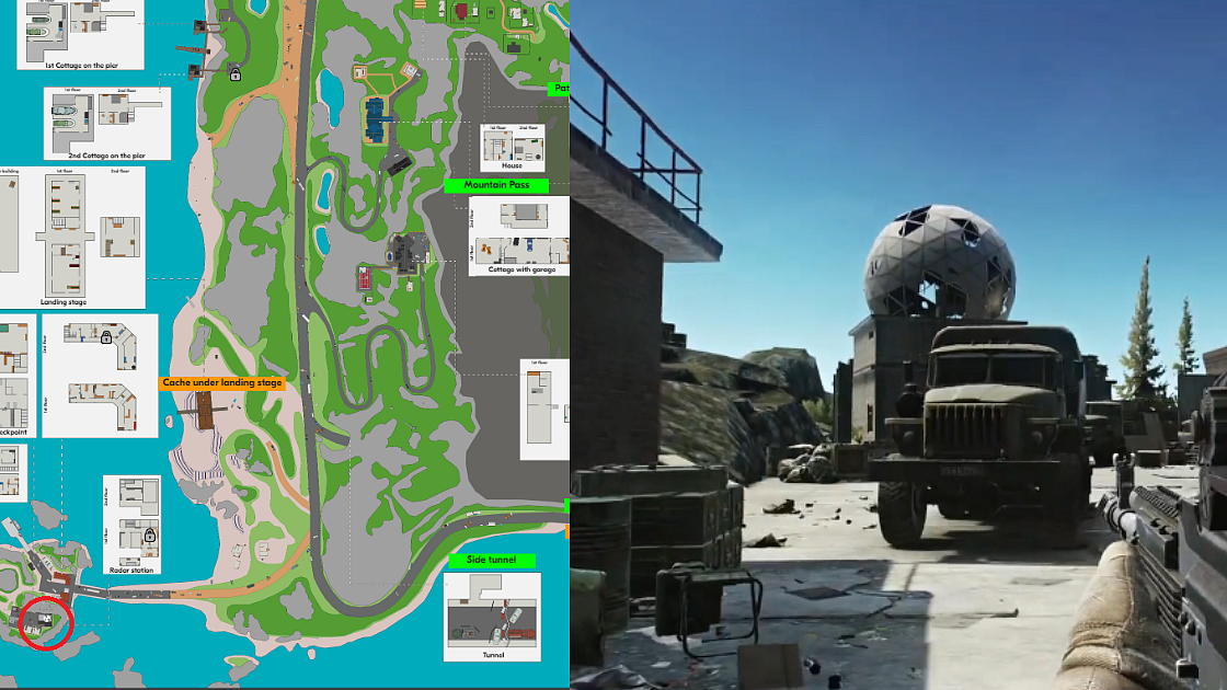 The radar station is located in