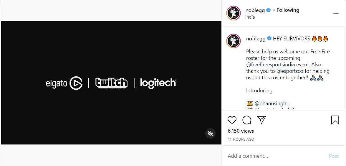 Noble Esports Announces Free Fire Roster For Next Event