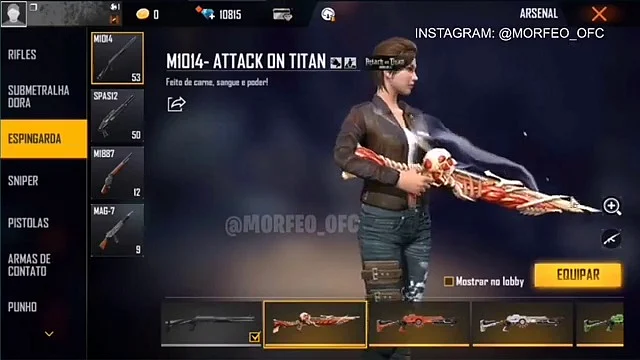 Free Fire x Attack on Titan Gun Skin Leaked