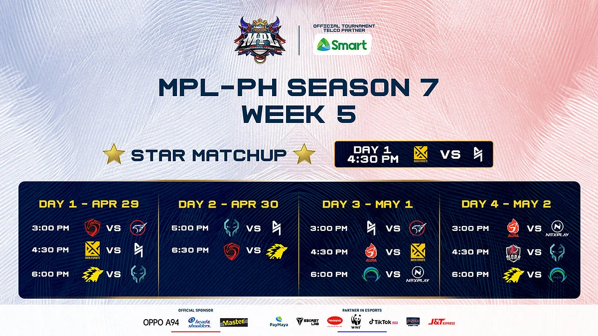 MPL PH Season 7: Week 5 Matchups, Schedule and all other details.