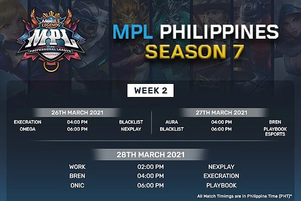 MPL PH Season 7: Week 2 Schedule and Other Details