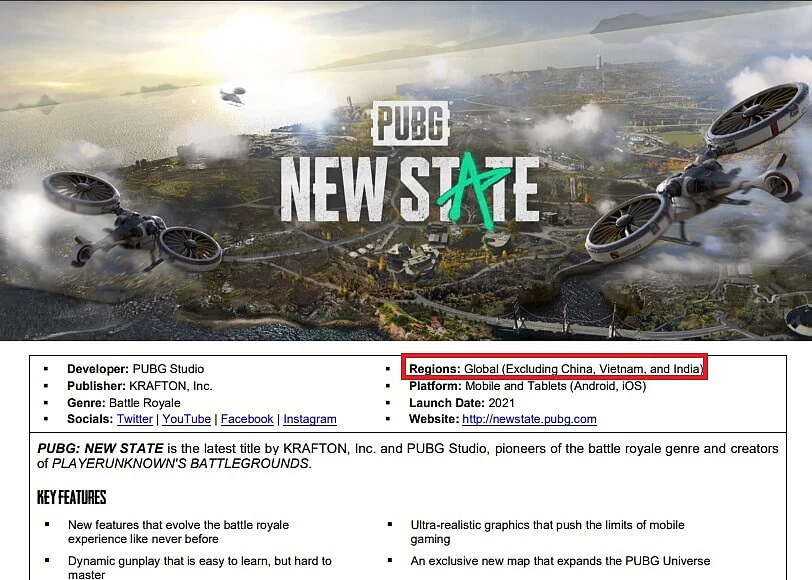 PUBG: New State Will Not Release in India at Launch