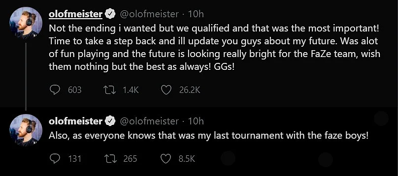 CS:GO Legend Olofmeister Leaves FaZe Clan, Does Not Confirm Retirement