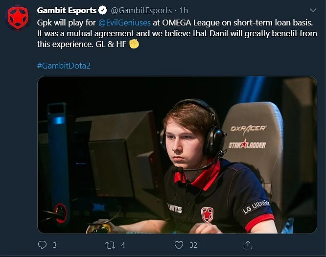 CIS Player gpk To Stand-In For Evil Geniuses