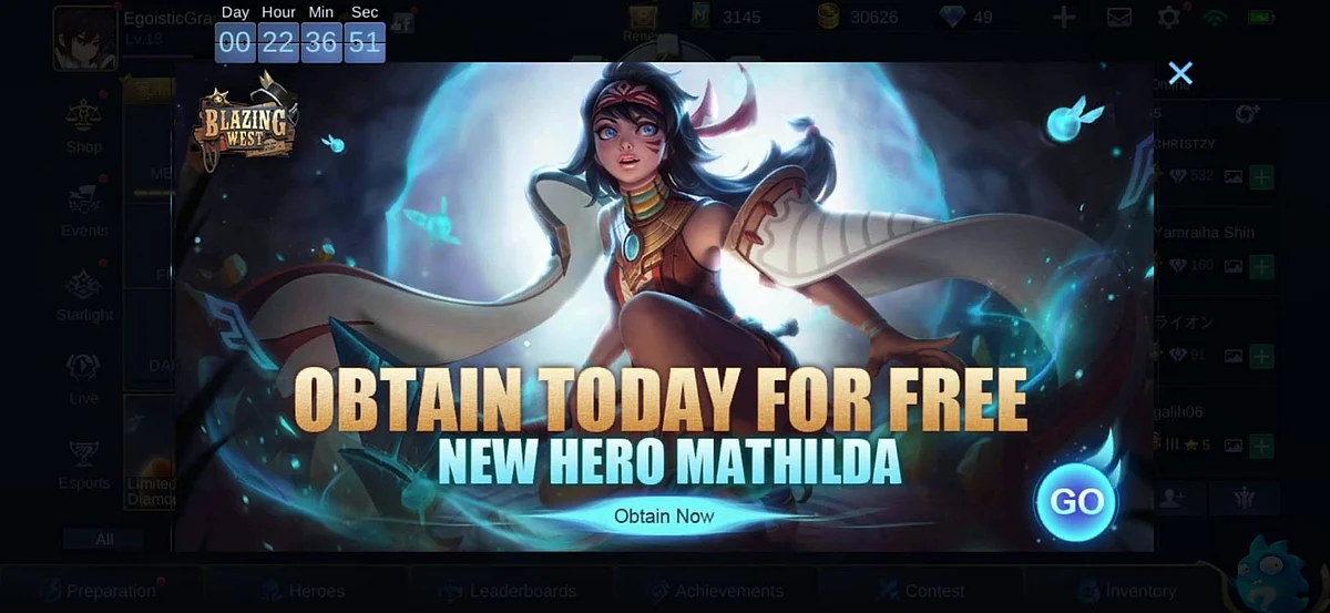 MLBB: Obtain New Hero Mathihlda for Free