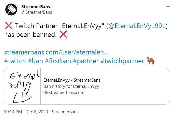 EternaLEnVy Gets Banned On Twitch