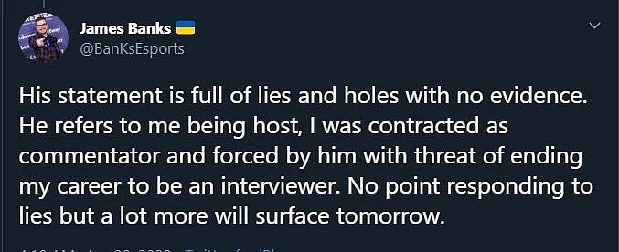 Redeye Responds To James Banks’ Allegations