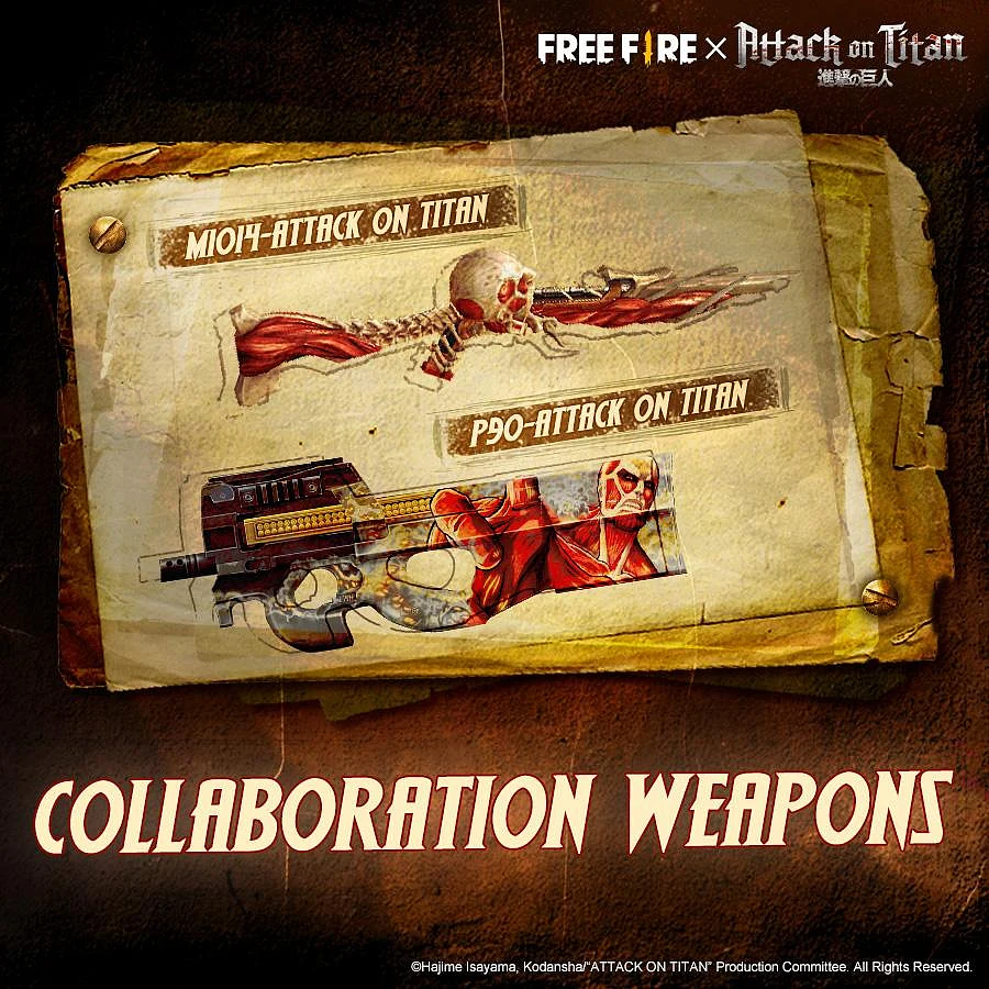Free Fire x Attack on Titan Collaboration Event is Now Live