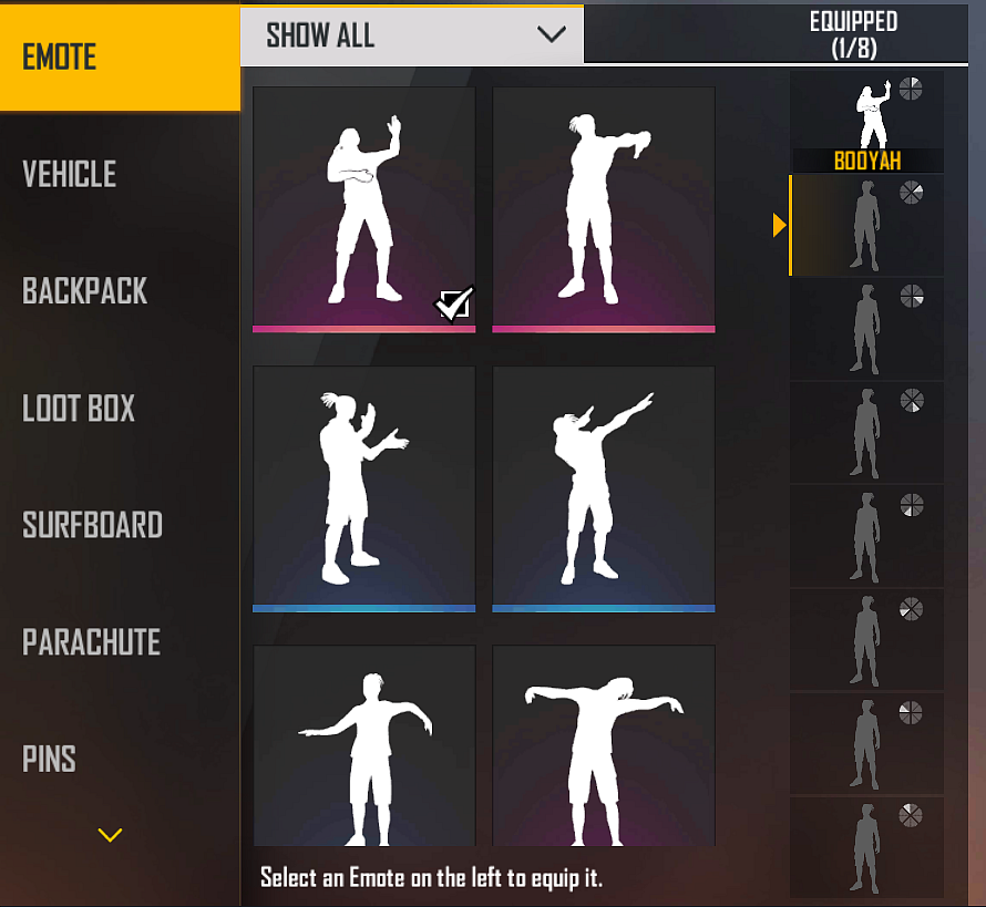 Emote Party Event in Free Fire: List of Rewards