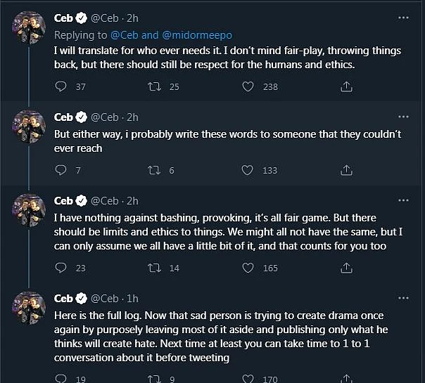 Ceb Lashes Out at Team Secret's Twitter Guy Midormeepo