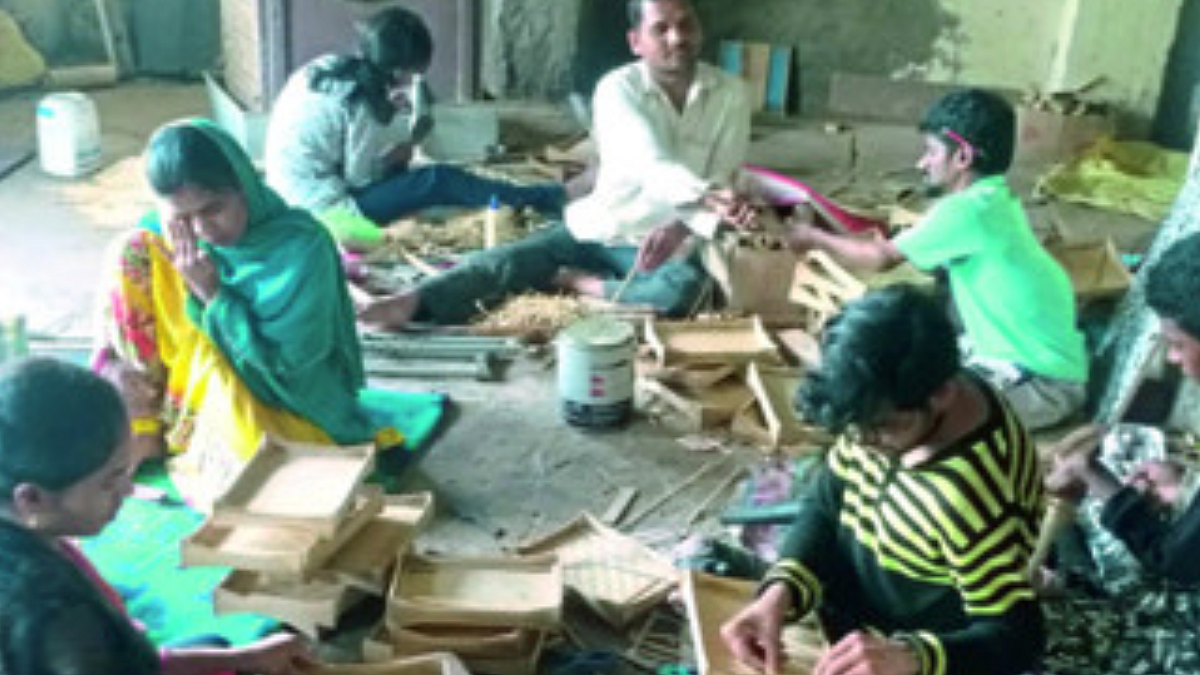 Tribals got employment through the entire bamboo centre