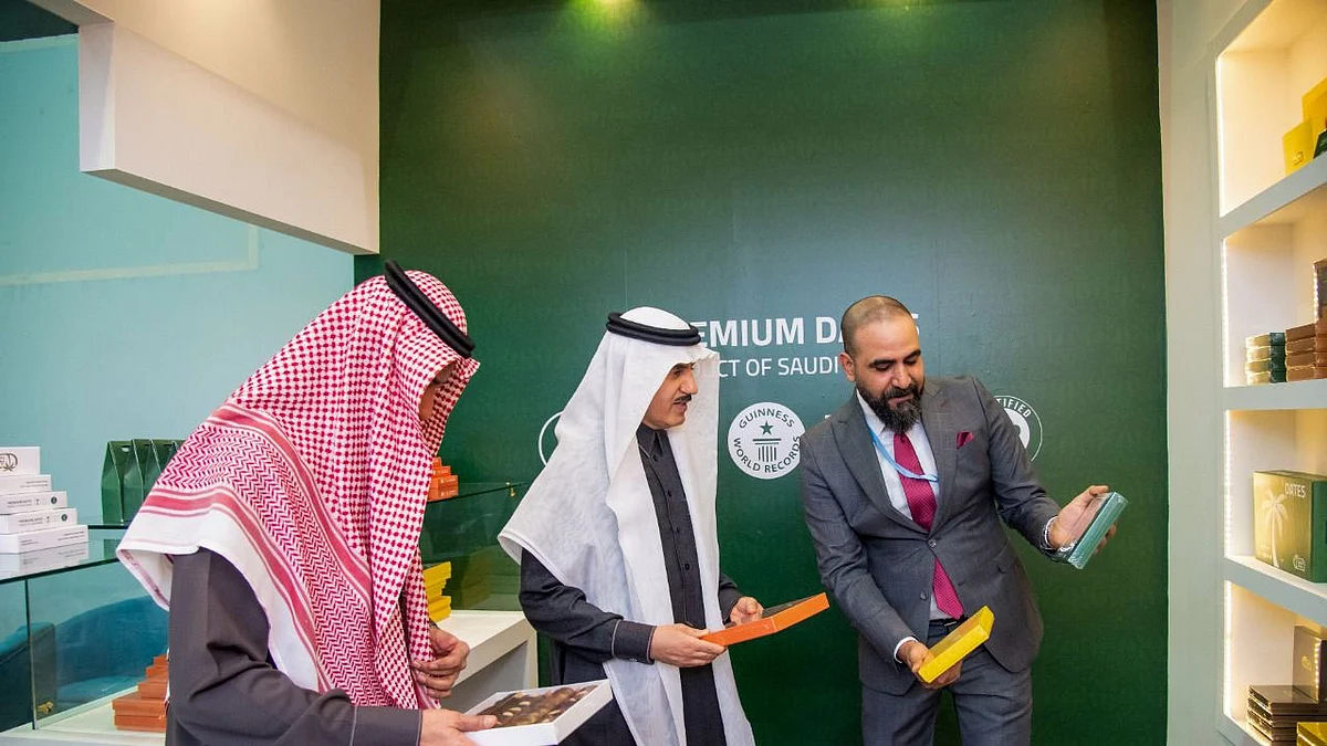 جناح متميز للتمور العضوية والفاخرة لأوقاف الراجحي للتمور في المعرض الدولي بمركز الرياض الدولي