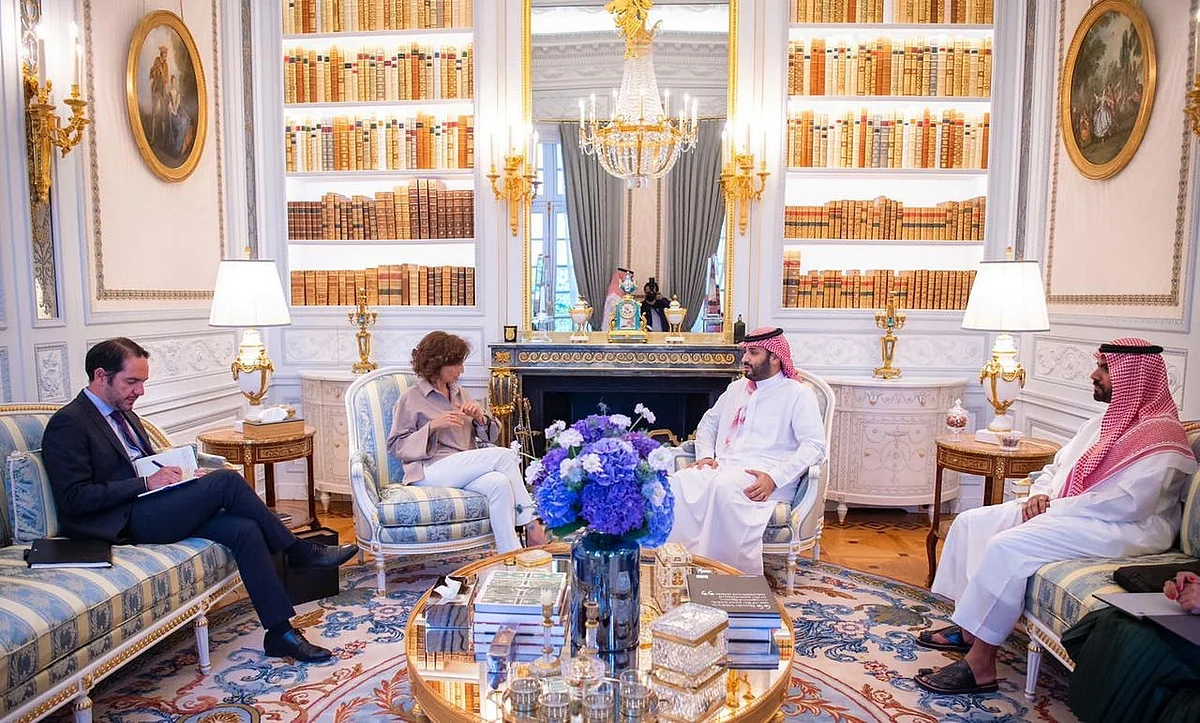 لقاء ولي العهد مع مديرة اليونسكو
