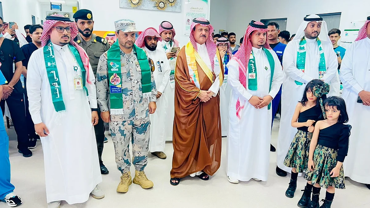 مستشفى الحرث يحتفي بذكرى اليوم الوطني
