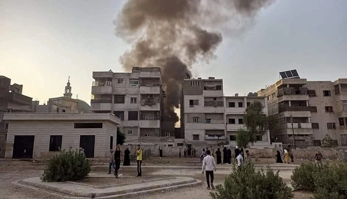 المروحية عقب سقوطها في حماة