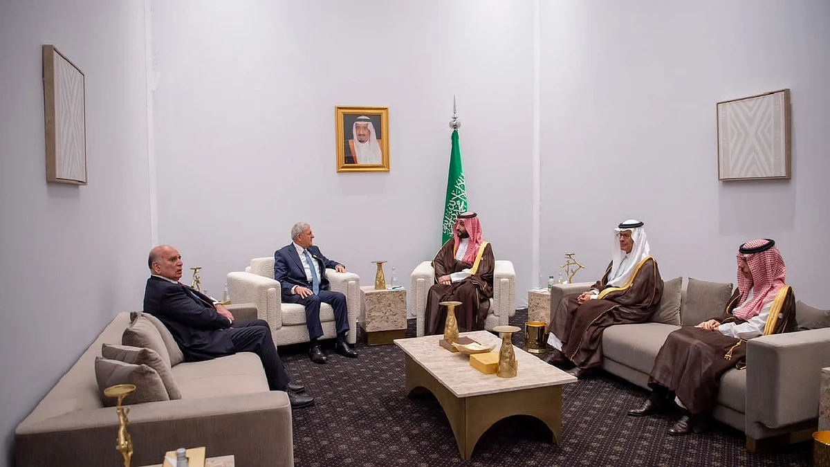 ولي العهد يلتقي الرئيس العراقي