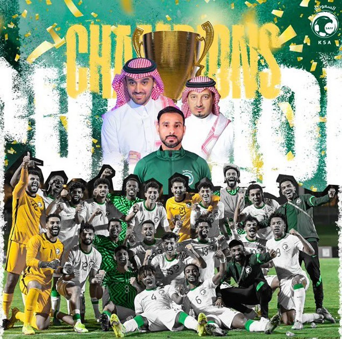 الأخضر يتوج بطلاً لغرب آسيا تحت 23 عامًا بالفوز على قطر 3-1
