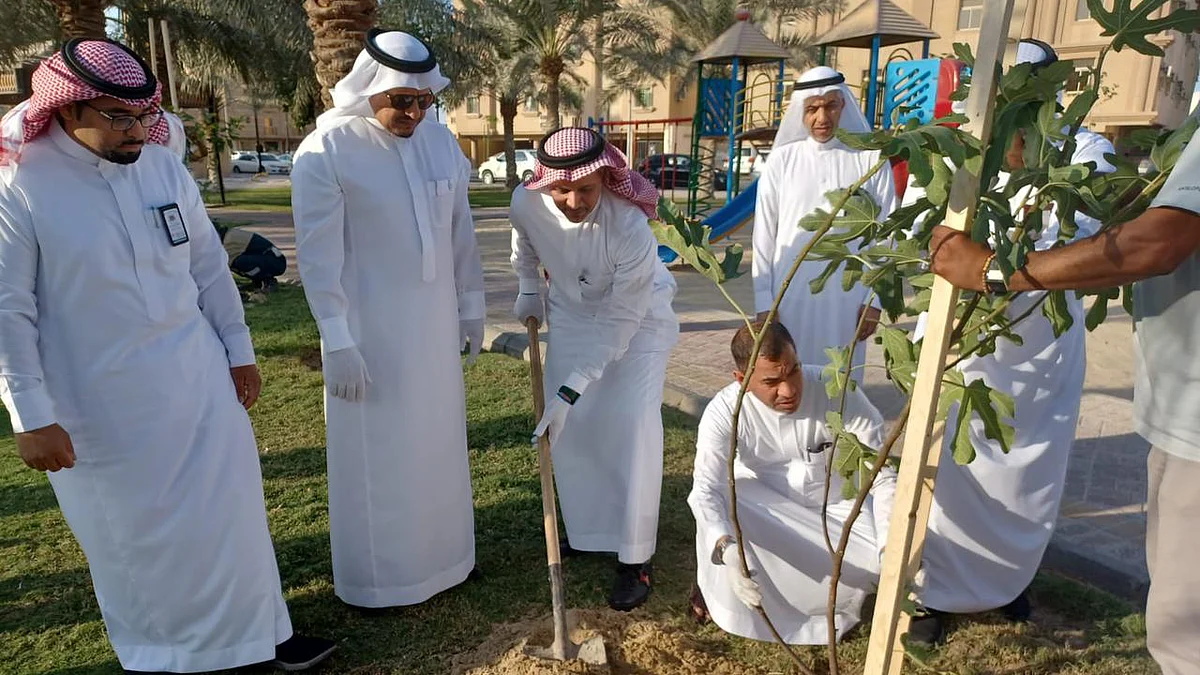 غرس أشجار بحدائق المنطقة الشرقية