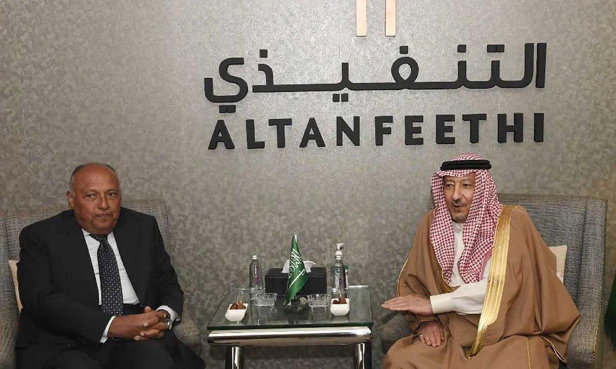 نائب وزير الخارجية يستقبل وزير خارجية مصر لدى وصوله الرياض