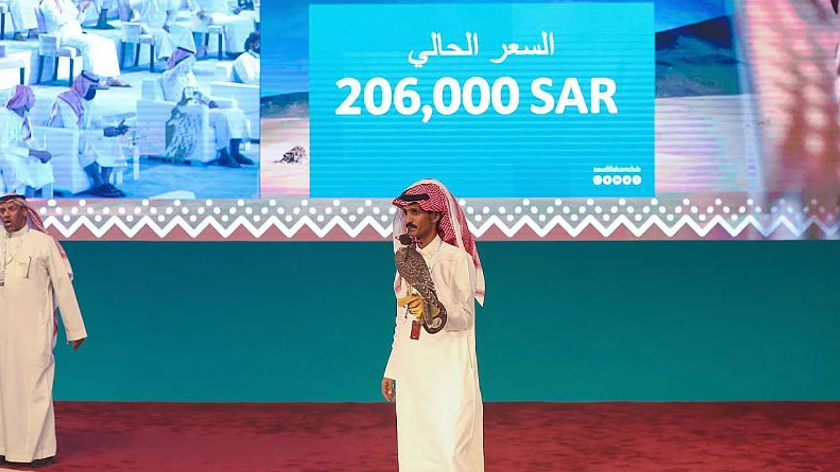 «طبرجل» يحطم الرقم القياسي في مزاد نادي الصقور السعودي الثاني