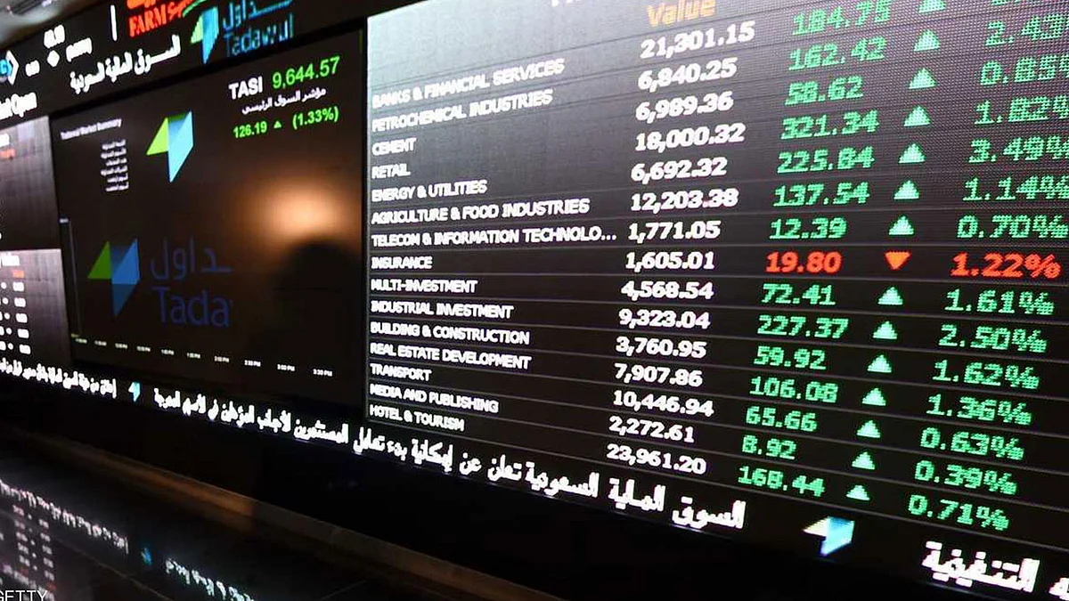 بالأسماء.. الشركات الصاعدة والهابطة بسوق الأسهم السعودية