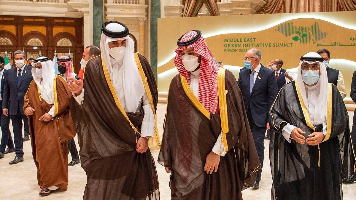 بالصور.. ولي العهد يستقبل القادة المشاركين في قمة مبادرة الشرق الأوسط الأخضر